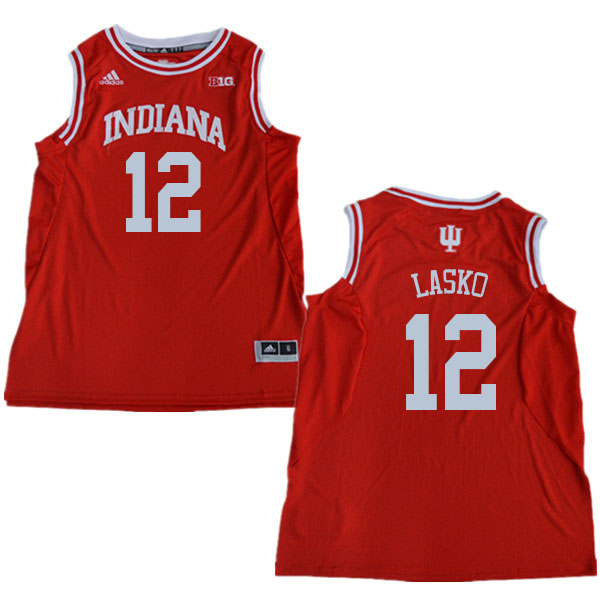 Men #12 Ethan Lasko Indiana Hoosiers College Basketball Jerseys Sale-Red
